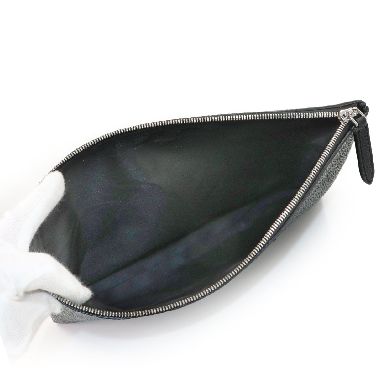 2way Briefcase Shoulder Bag Leather Black Embossed