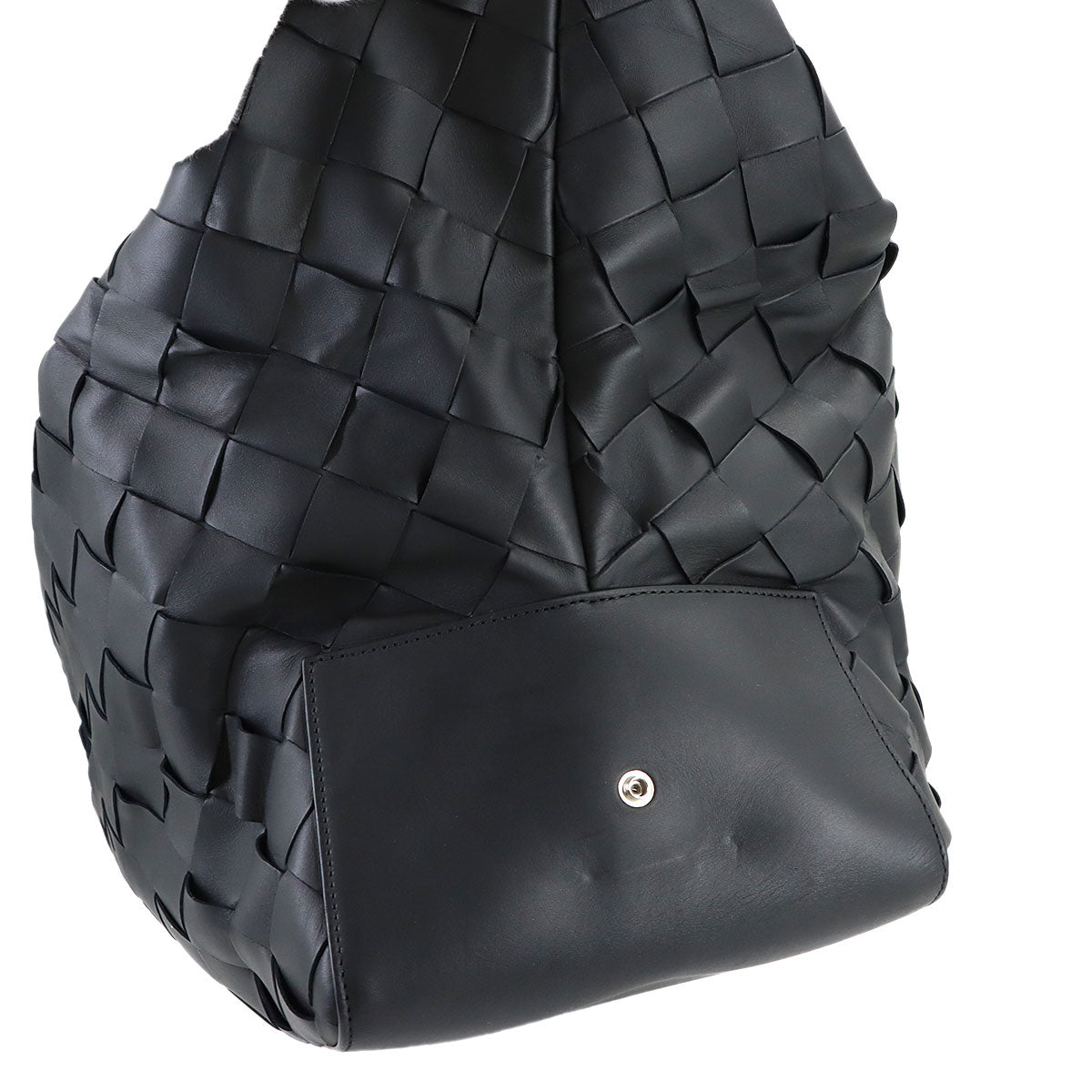 Intrecciato Boston Shoulder Bag Leather Black Purse