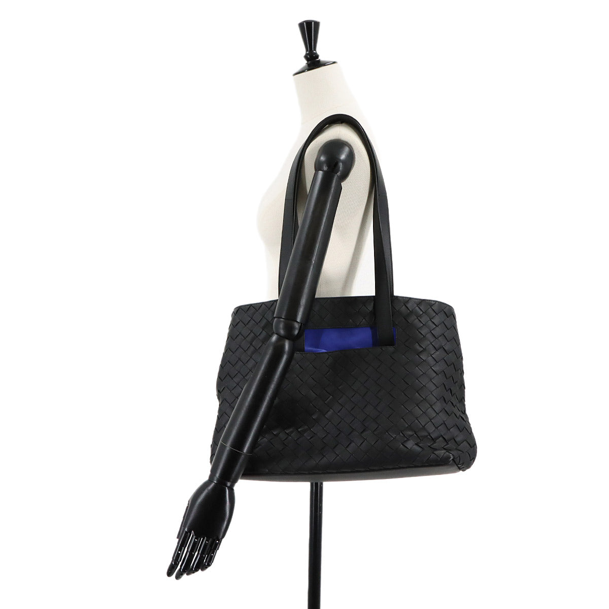 Intrecciato The Slot Tote Bag Leather Black 592881 Purse