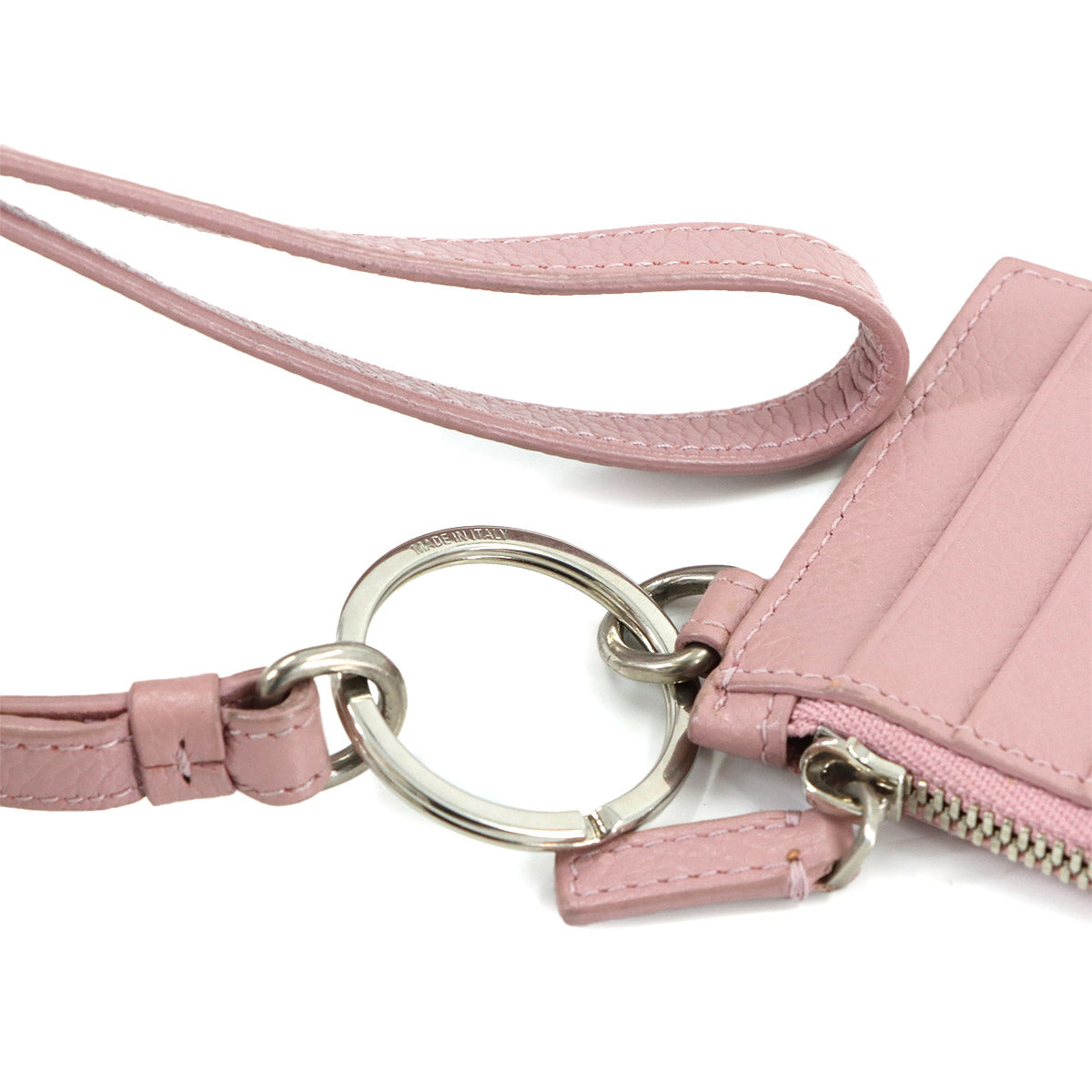 Cash Key ring Card Coin Case Leather Pink 594548