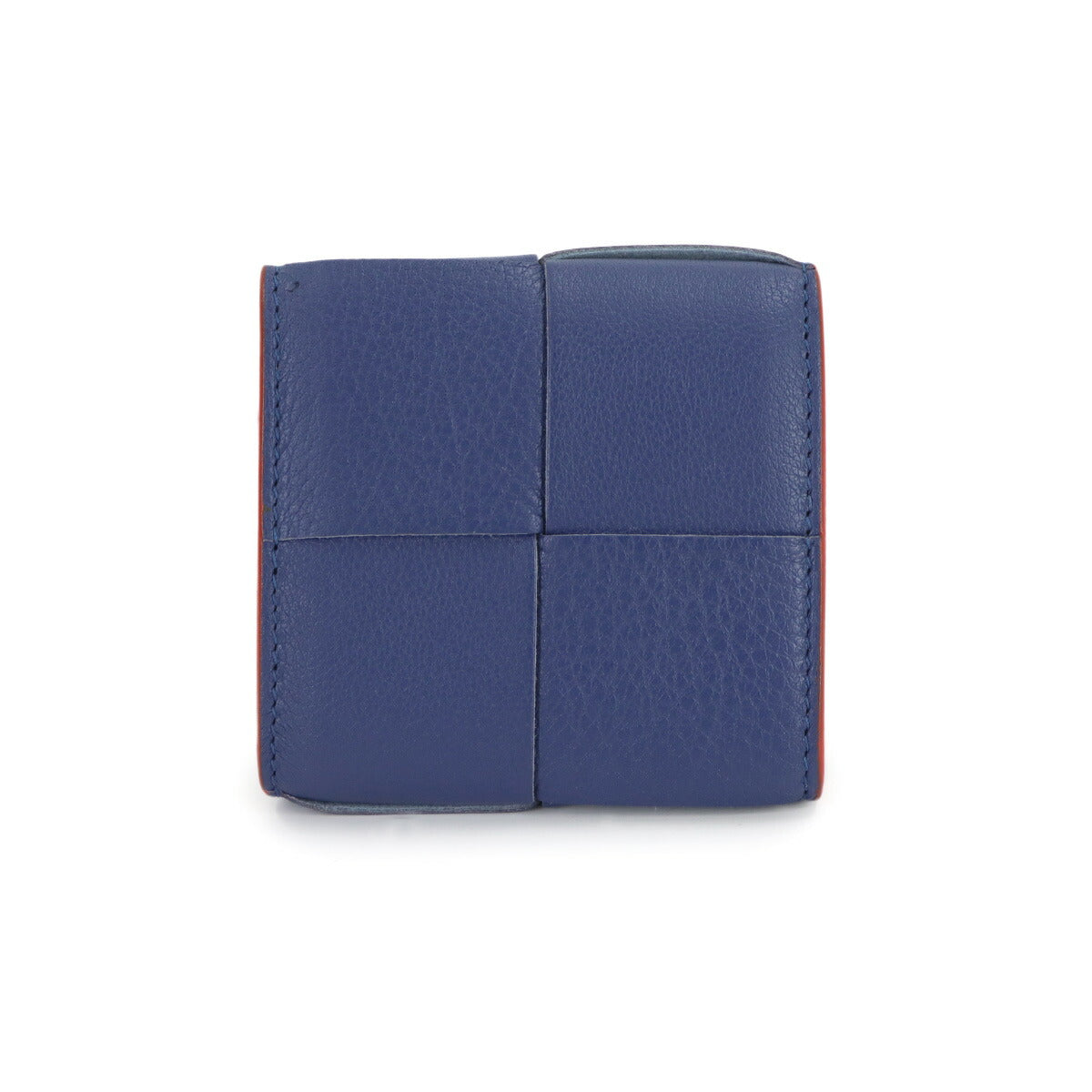 Intrecciato Cassette Coin Case Leather Blue 679846