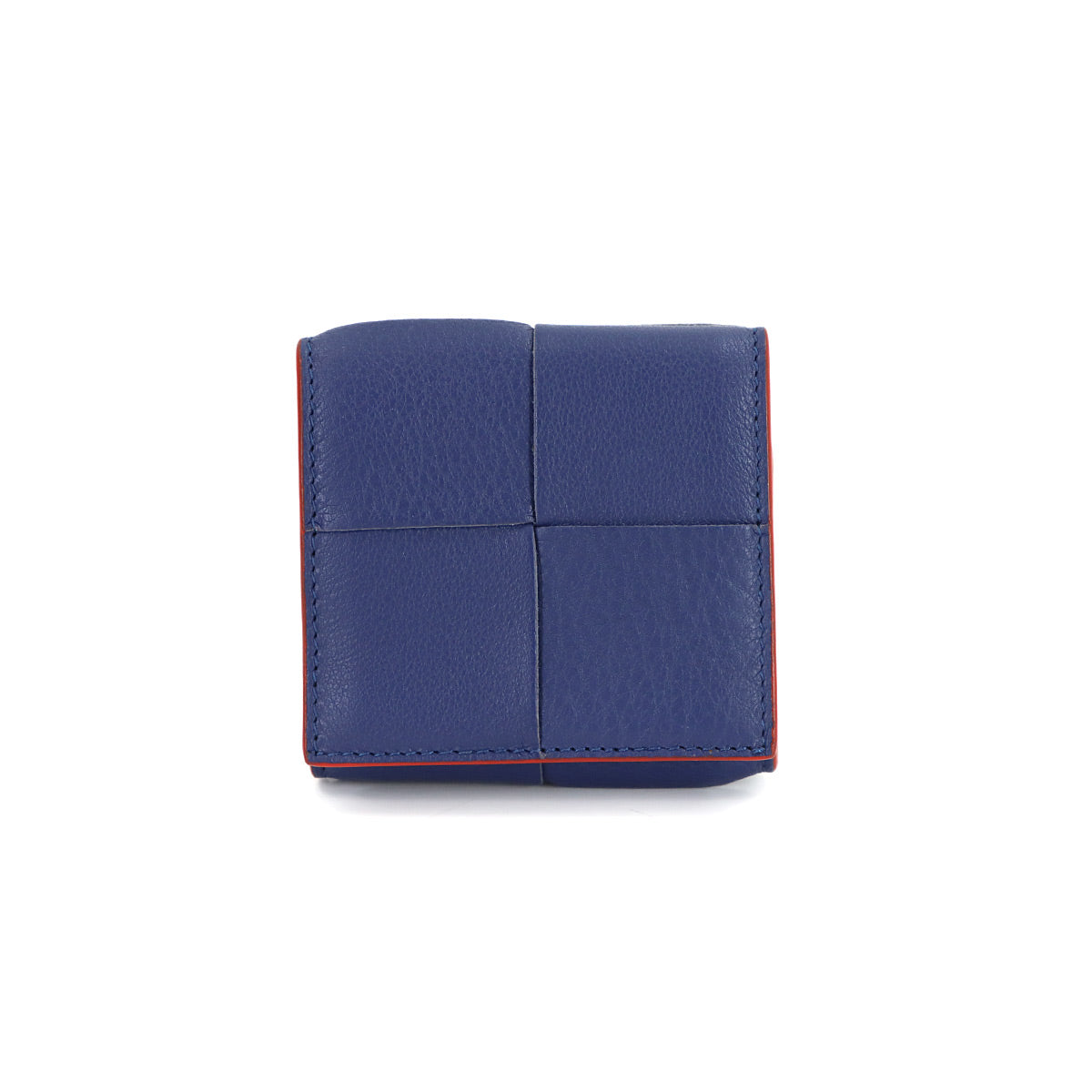 Intrecciato Cassette Coin Case Leather Blue 679846
