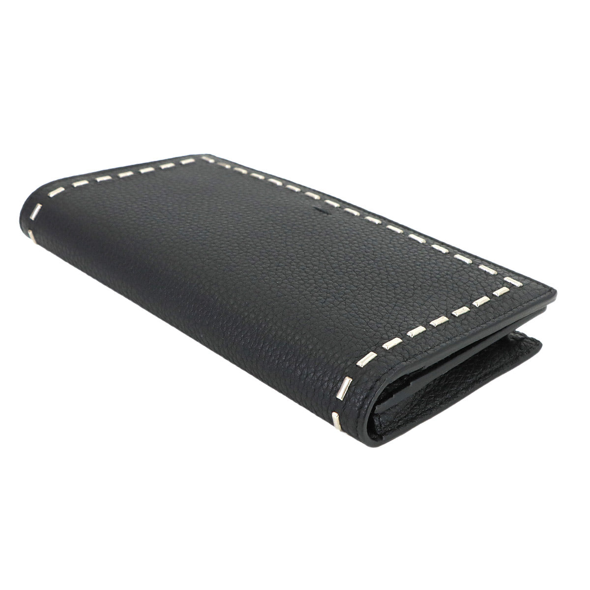 Selleria Long Wallet Leather Black 7M0186 Metal stitch