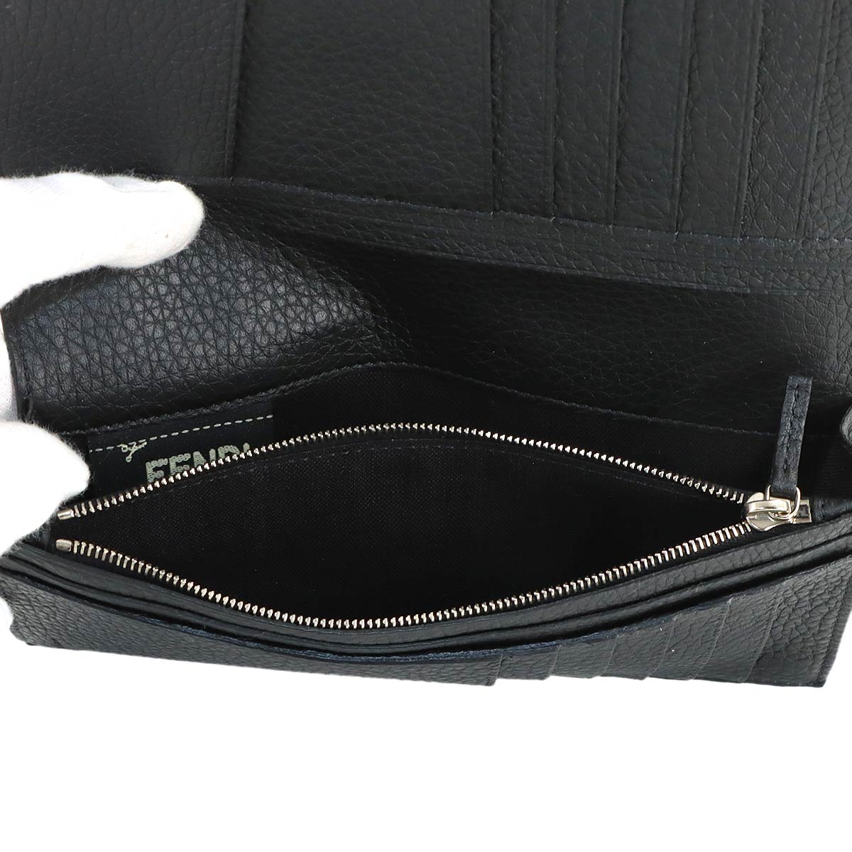 Selleria Long Wallet Leather Black 7M0186 Metal stitch