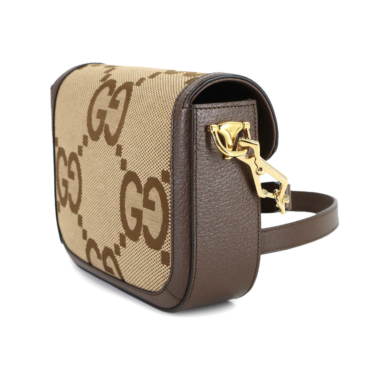 Horsebit 1955 Shoulder Bag Jumbo GG Canvas Leather 656574