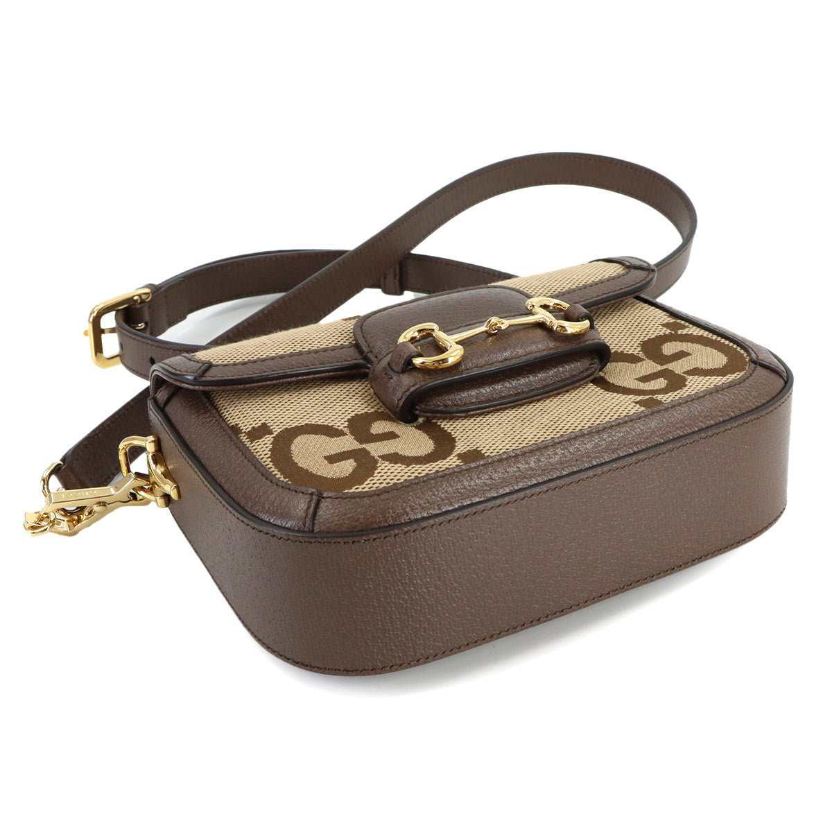 Horsebit 1955 Shoulder Bag Jumbo GG Canvas Leather 656574