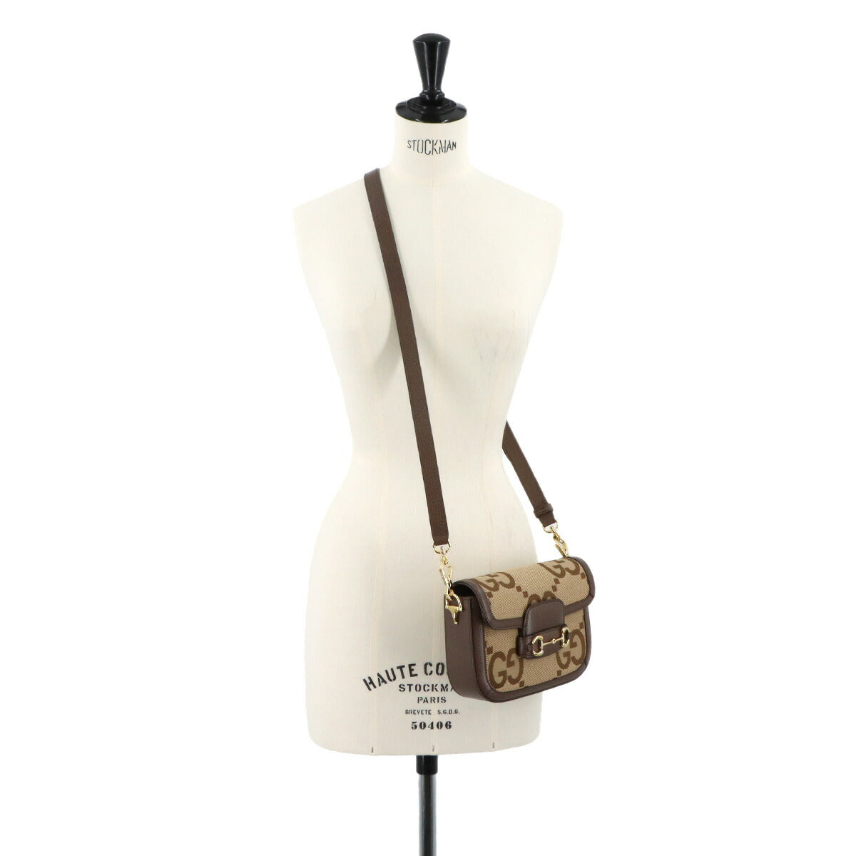 Horsebit 1955 Shoulder Bag Jumbo GG Canvas Leather 656574