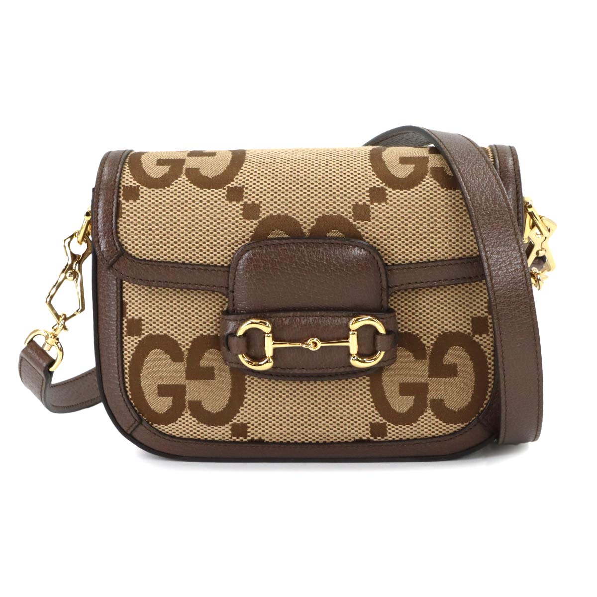 Horsebit 1955 Shoulder Bag Jumbo GG Canvas Leather 656574
