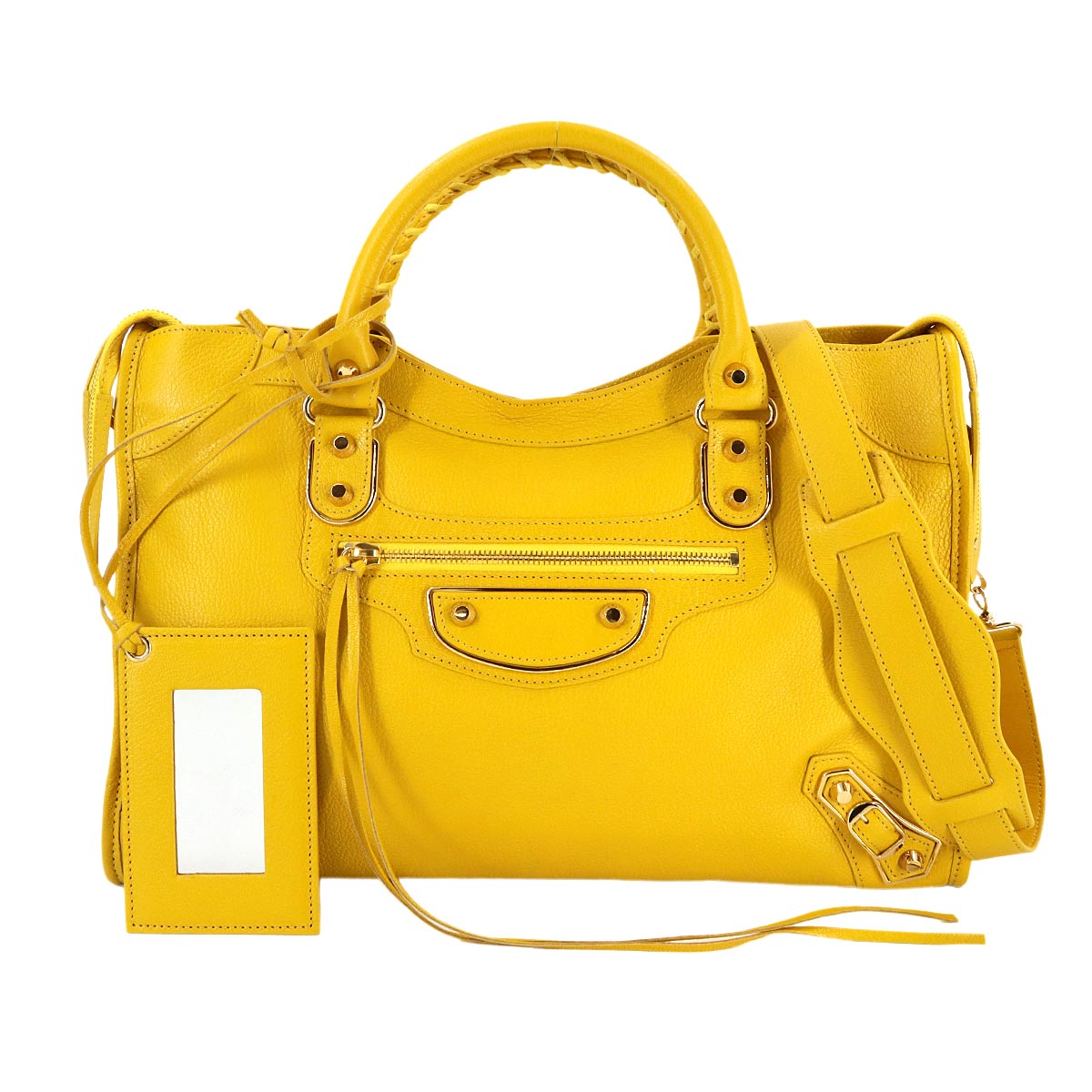 Classic Metallic Edge City Hand Shoulder Bag 390154