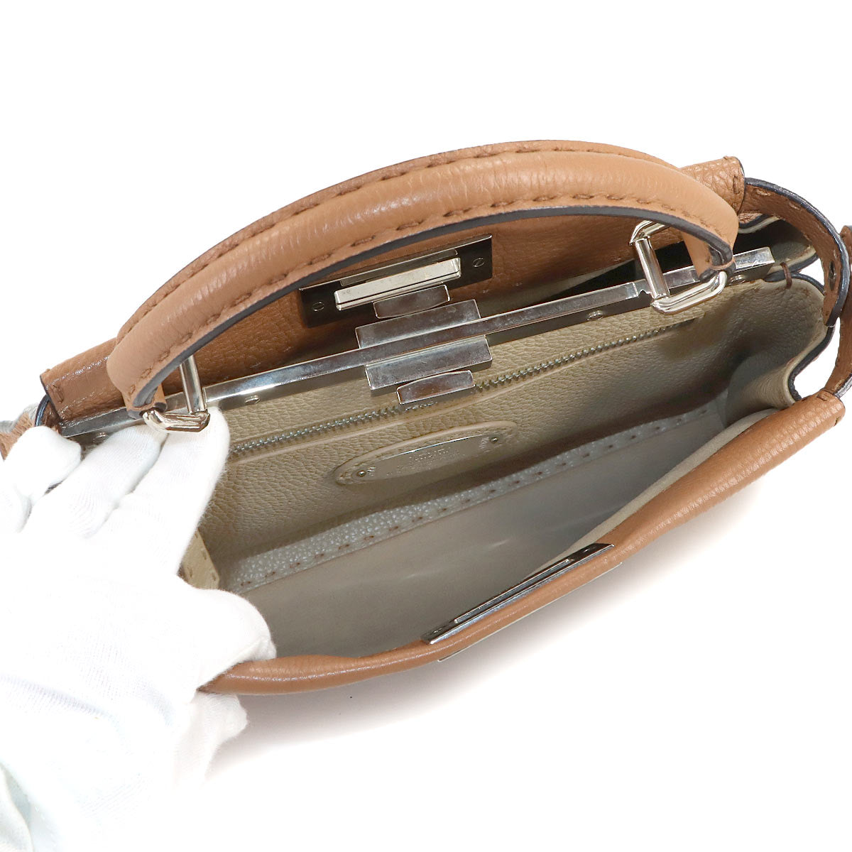 Selleria Peekaboo Regular 2way Hand Bag Leather Brown 8BN290