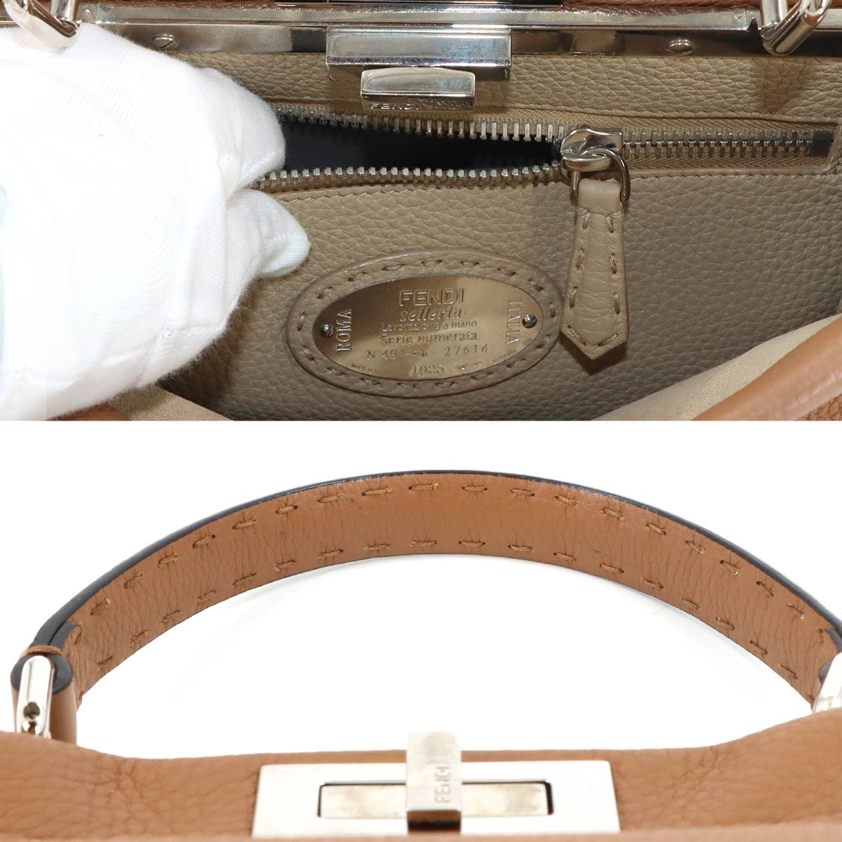 Selleria Peekaboo Regular 2way Hand Bag Leather Brown 8BN290