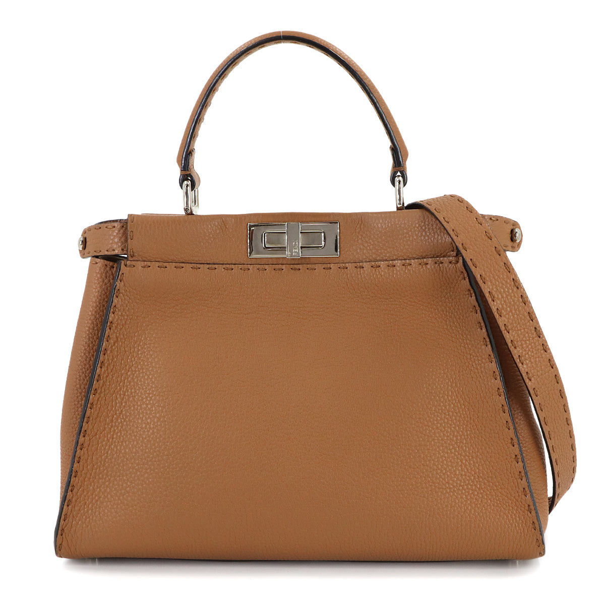 Selleria Peekaboo Regular 2way Hand Bag Leather Brown 8BN290