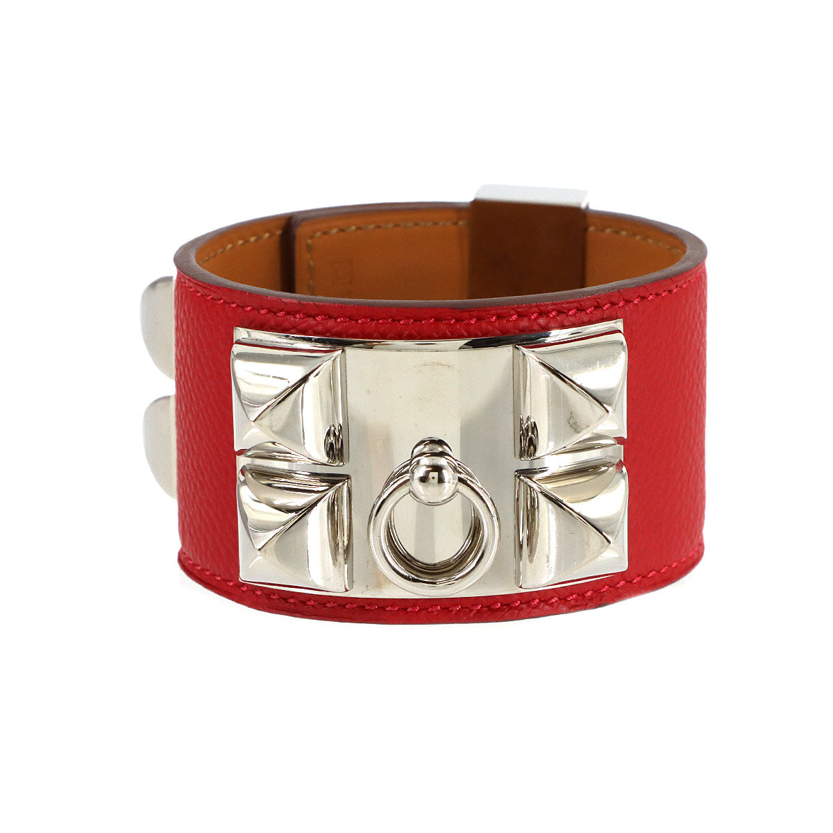 Collier De Chien Bangle Veau Epsom Rouge Casaque Bracelet
