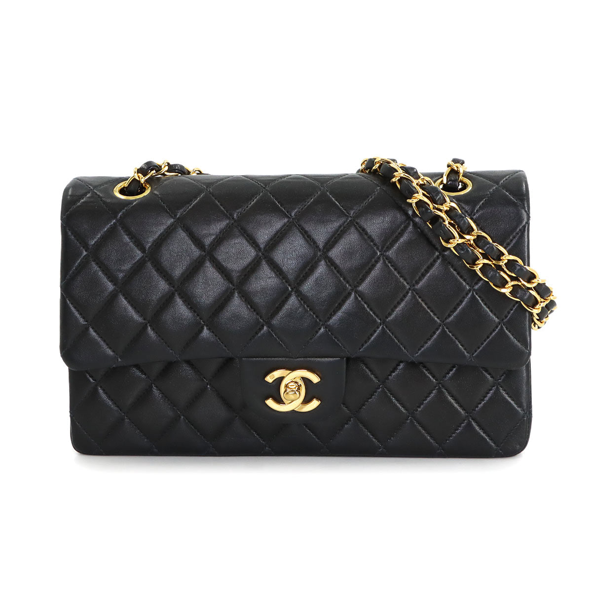 Matelasse 25 Chain Shoulder Bag Leather Black A01112 11.12