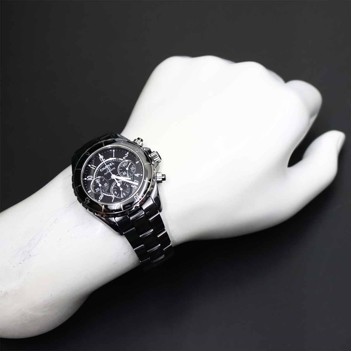 J12 41mm Chronograph H0940 Date Automatic Black Dial Mens