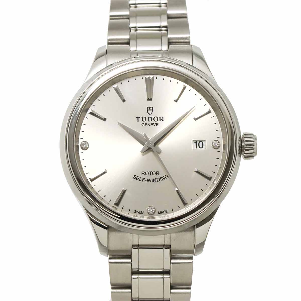 Style 12500 3P Diamond Automatic Silver Dial Date Mens Watch
