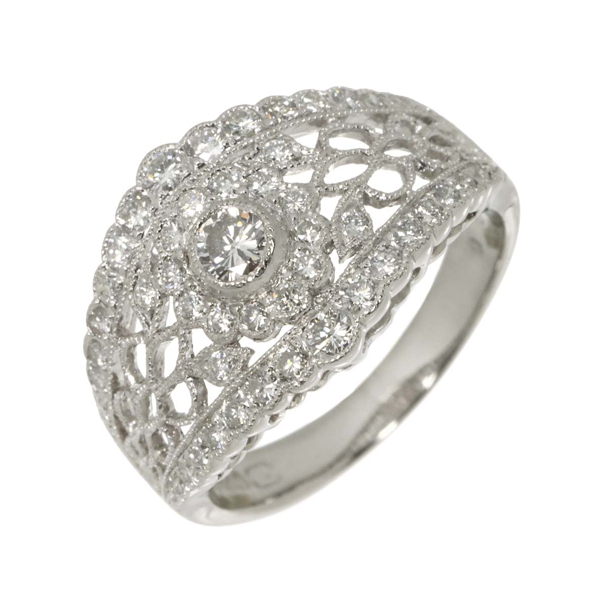 Diamond 0.62ct Ring Pt Platinum size4-4.5(US)