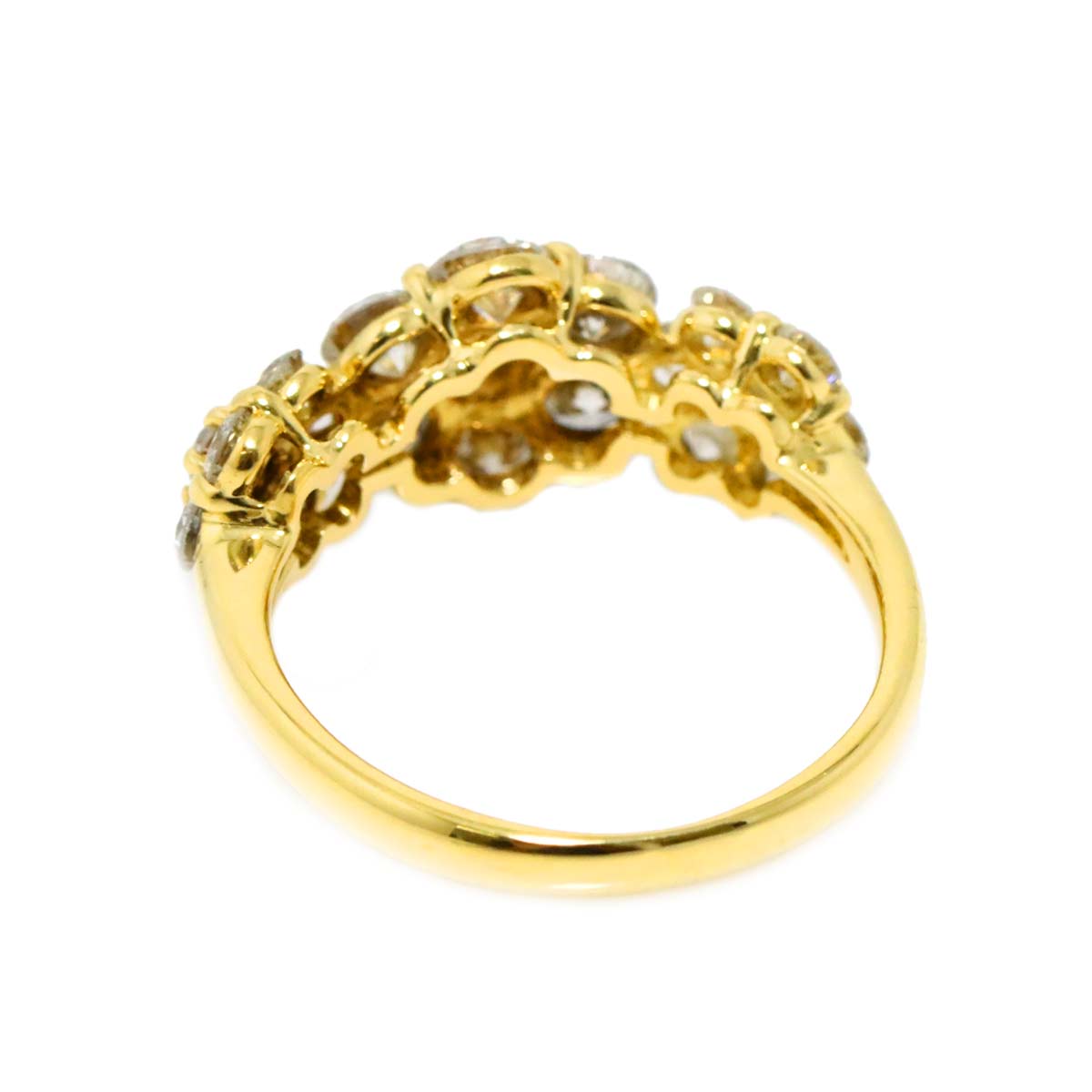 Diamond 1.47ct Ring 18K YG Yellow Gold 750 Size3.75(US)