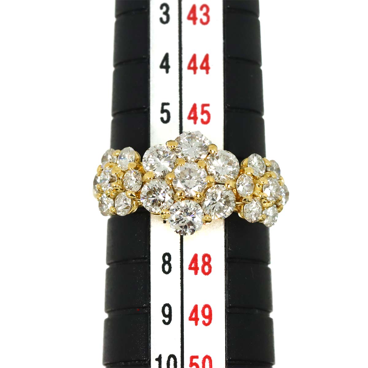 Diamond 1.47ct Ring 18K YG Yellow Gold 750 Size3.75(US)