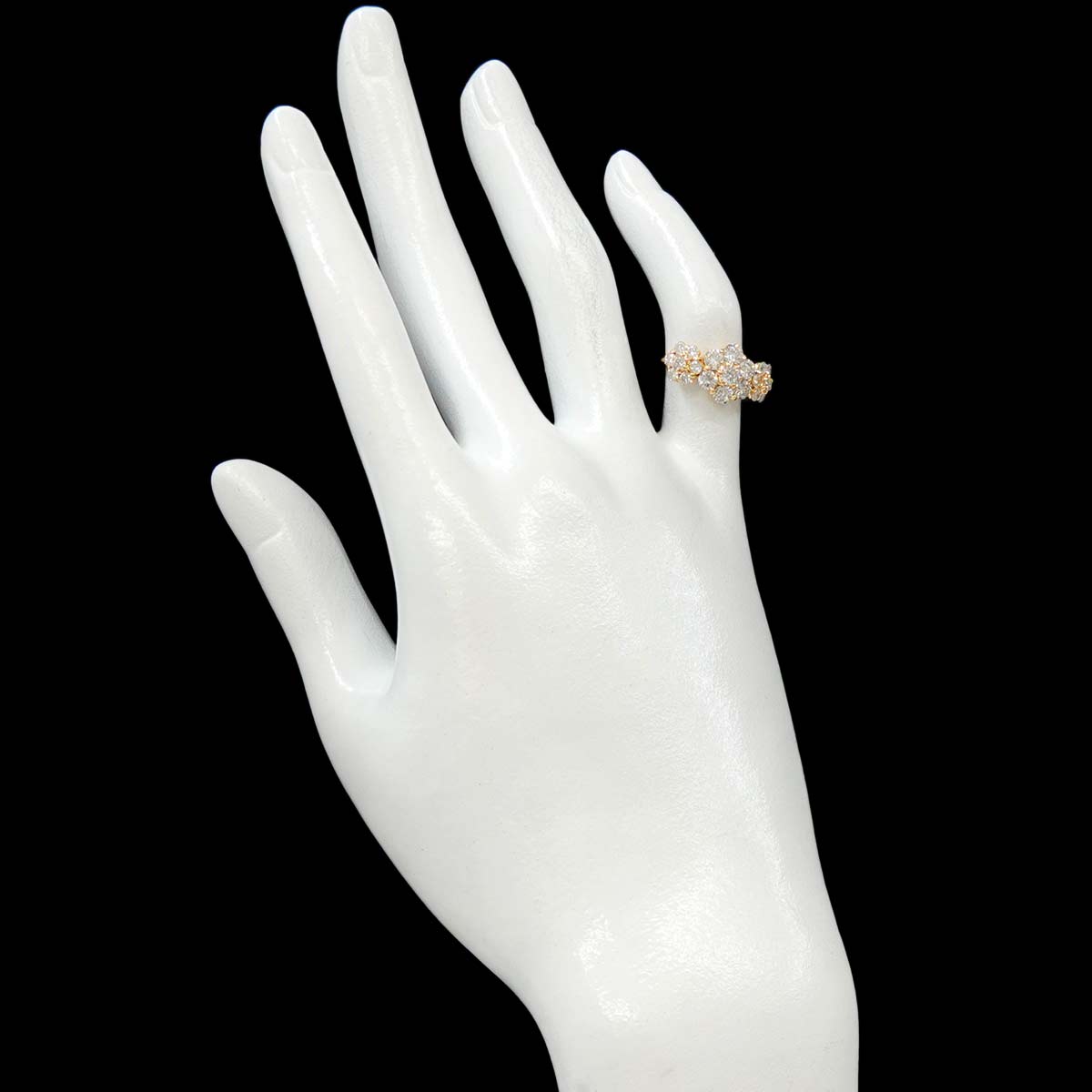 Diamond 1.47ct Ring 18K YG Yellow Gold 750 Size3.75(US)