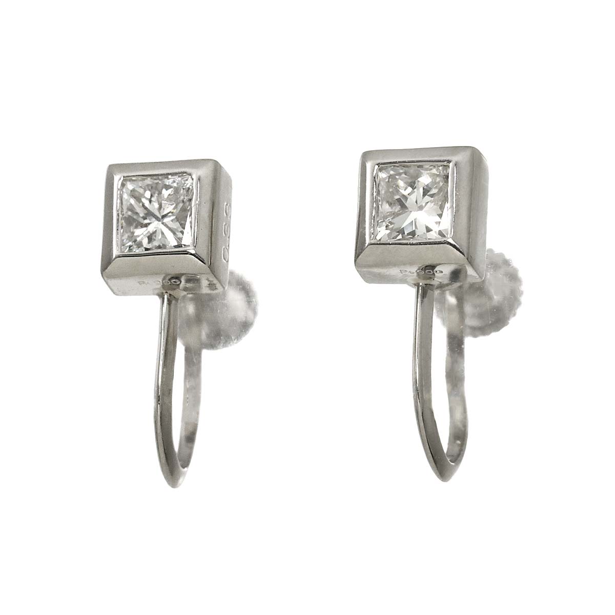 Diamond 0.33ct/0.33ct Earrings Clip on Platinum