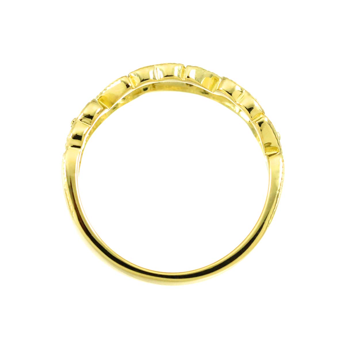 Diamond 0.20ct Ring 18K YG Yellow Gold 750 Size5.75-6(US)