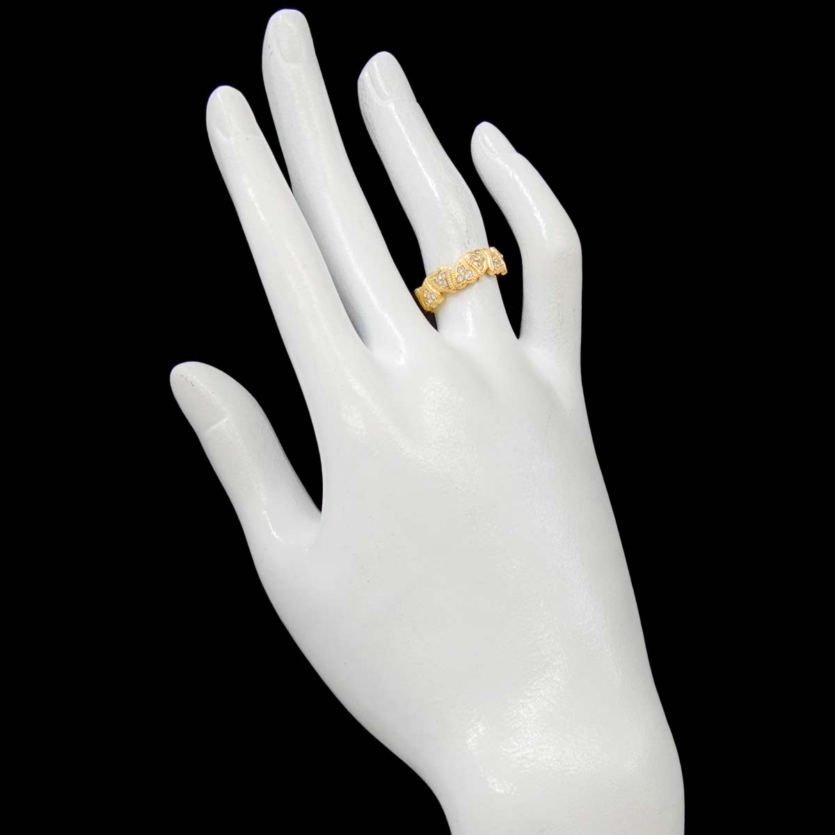 Diamond 0.20ct Ring 18K YG Yellow Gold 750 Size5.75-6(US)