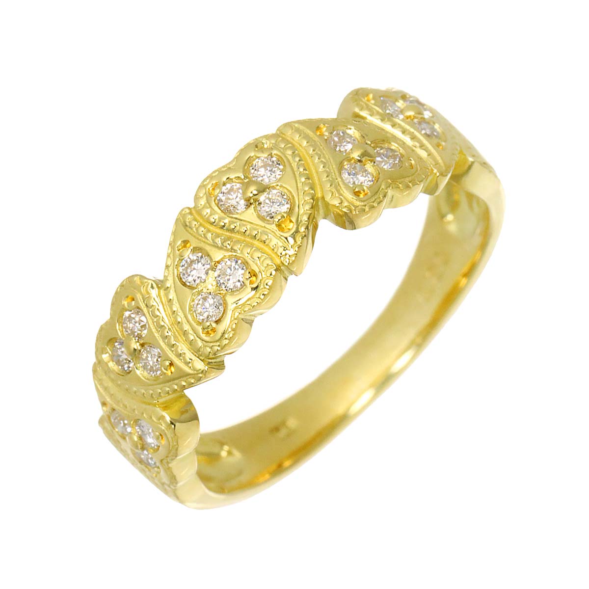 Diamond 0.20ct Ring 18K YG Yellow Gold 750 Size5.75-6(US)