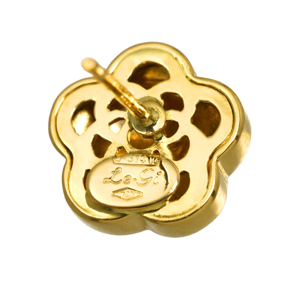 Earrings Pierced 18K K18 YG Yellow Gold 750