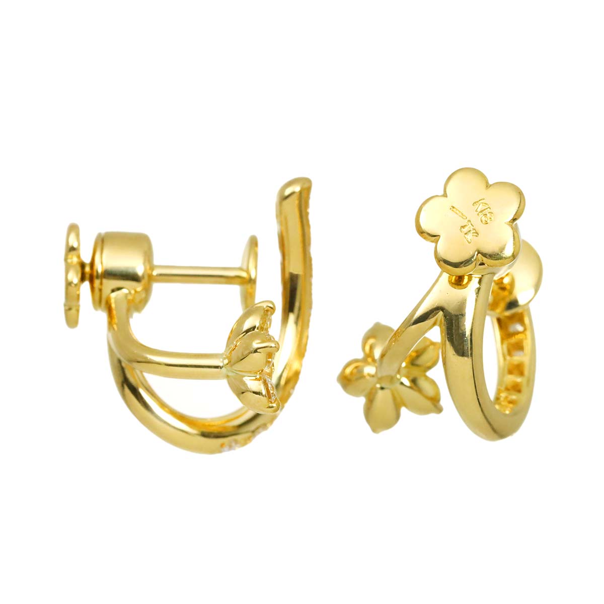 Diamond 0.64ct Earrings 18K K18 YG 750