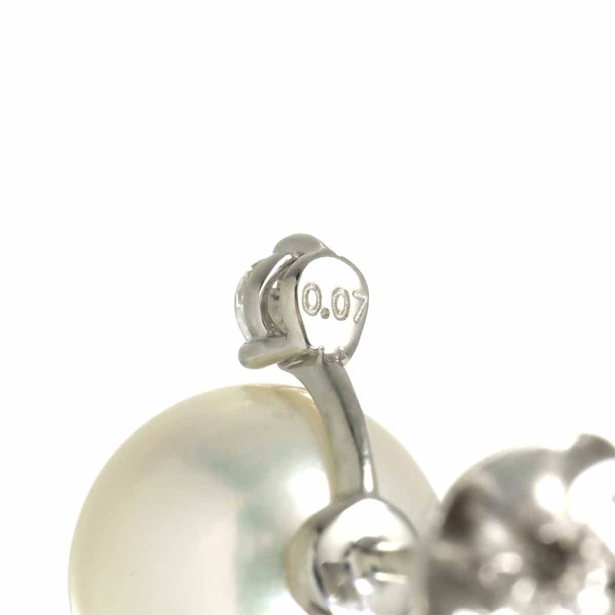 Akoya Pearl Diamond 0.07ct/0.07ct Earrings Pierced 18K WG 750