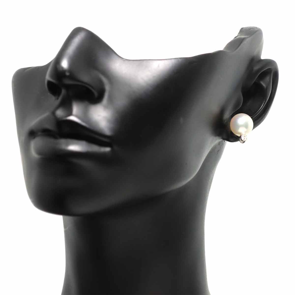 Akoya Pearl Diamond 0.07ct/0.07ct Earrings Pierced 18K WG 750