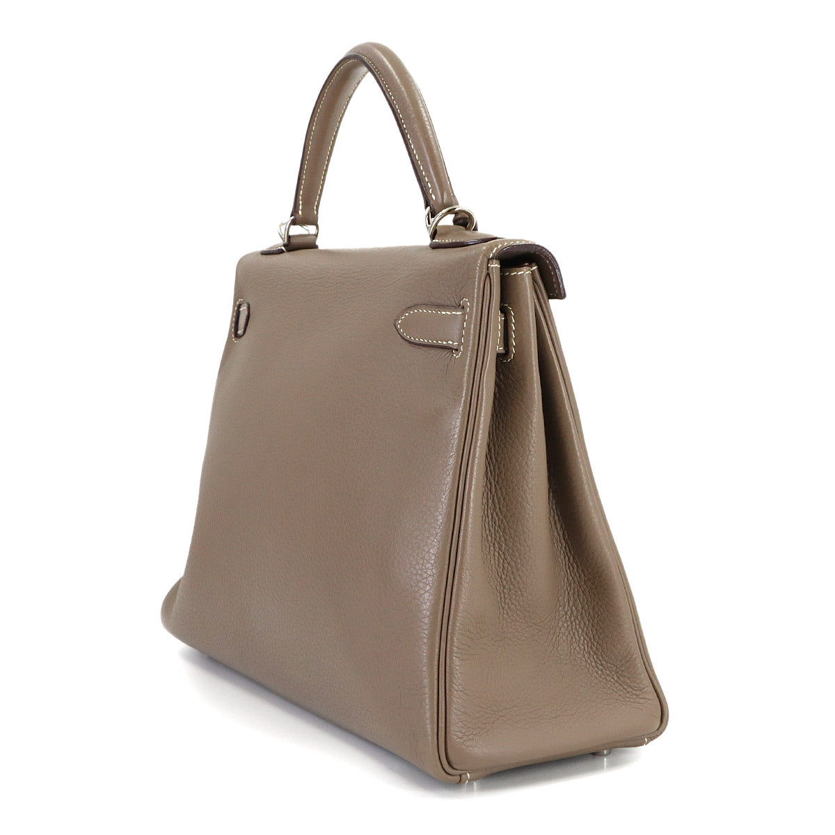Kelly 32 Taurillon Clemence Etoupe 2way Hand Shoulder Bag