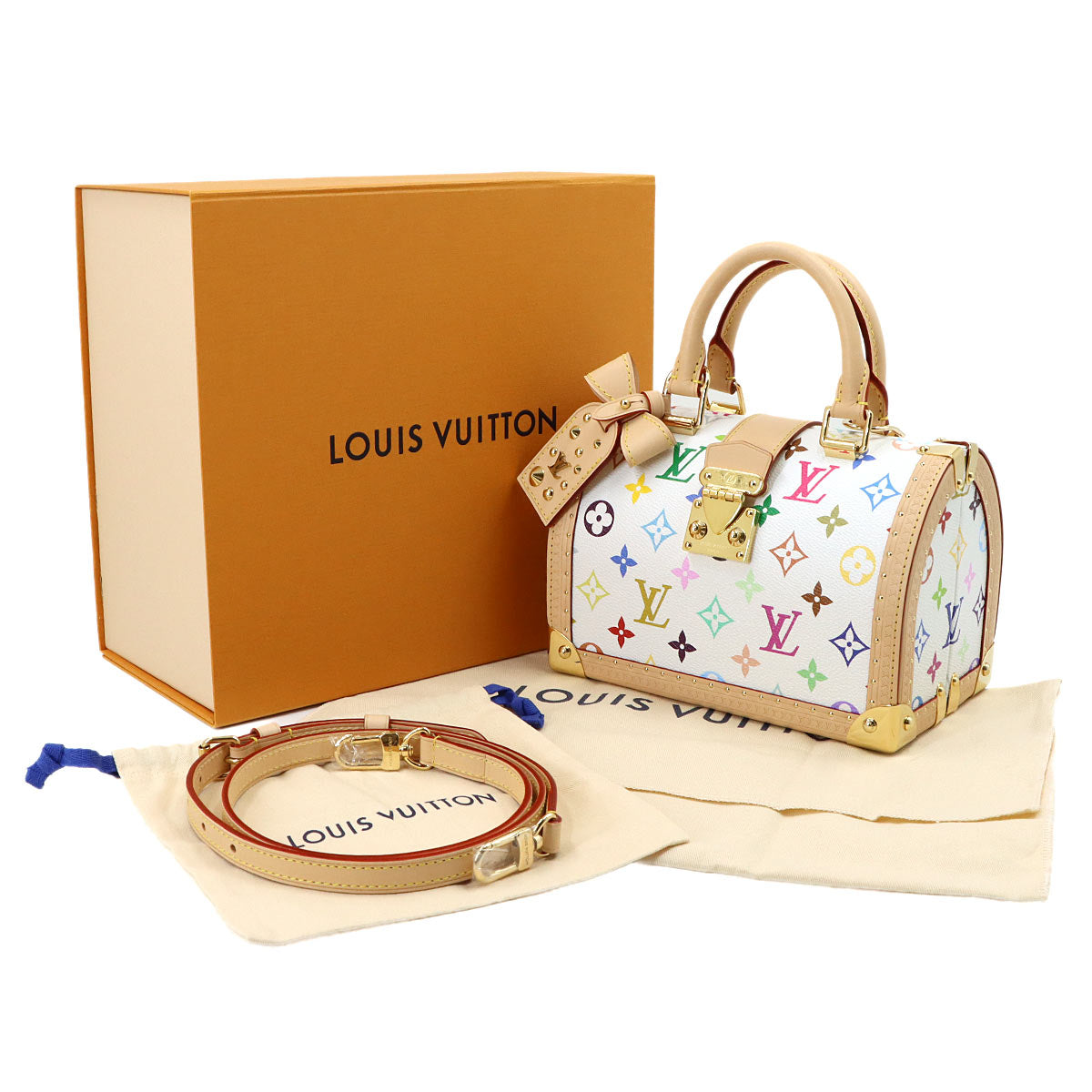 LV x TM Monogram Multicolor Speedy Trunk 20 Blanc M27833
