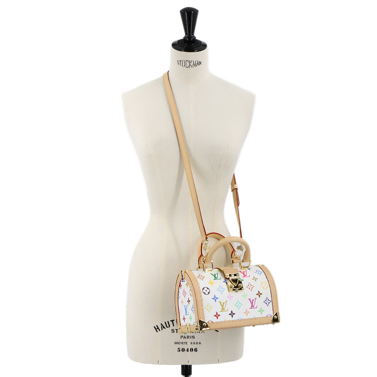 LV x TM Monogram Multicolor Speedy Trunk 20 Blanc M27833