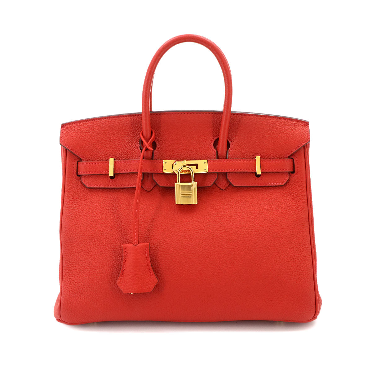 Birkin 25 Togo Leather Geranium Hand Bag Purse