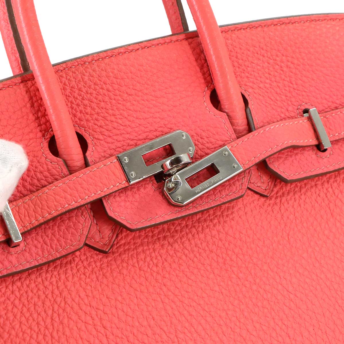 Birkin 25 Togo Leather Rose Lipstick Hand Bag Purse