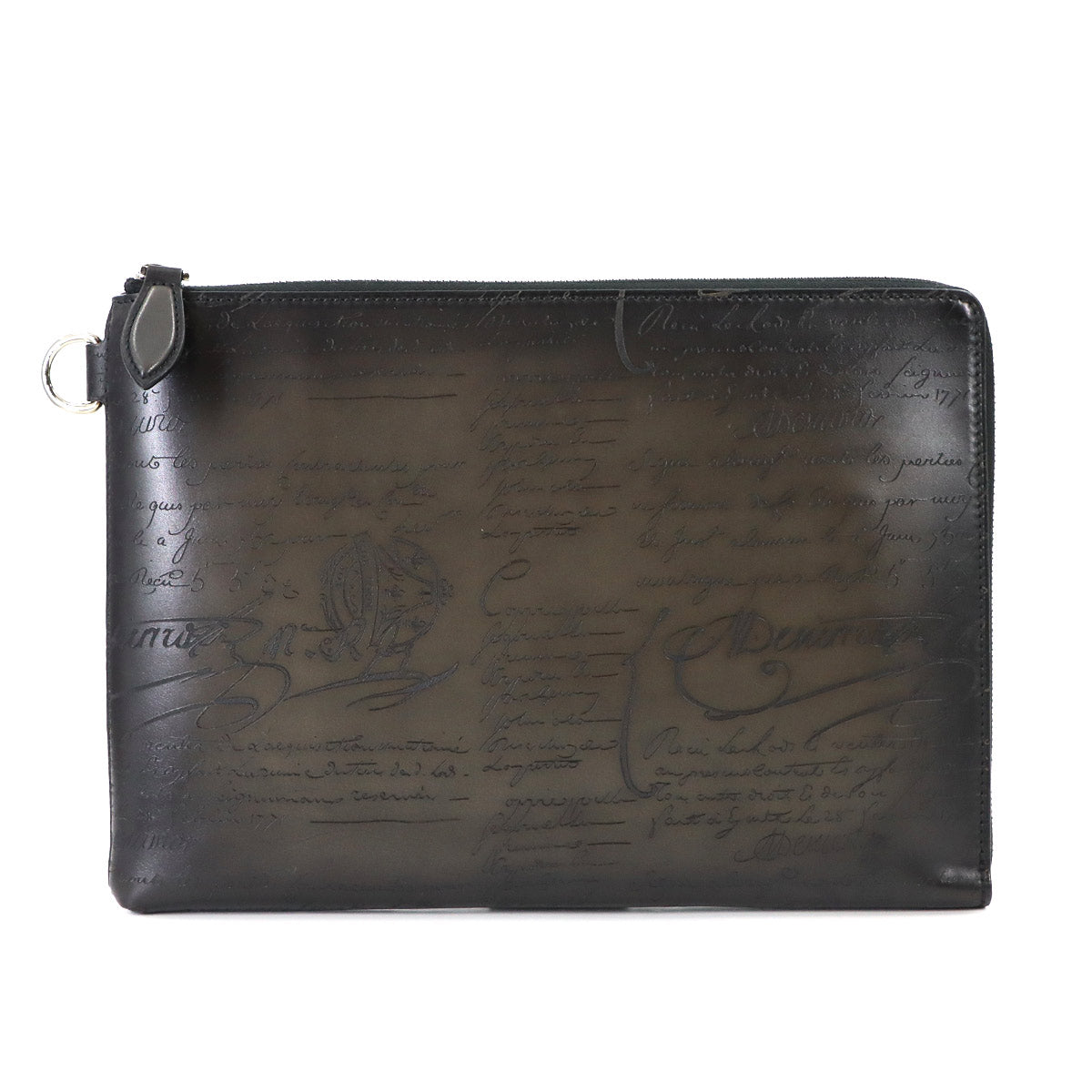 Nino GM Clutch Bag Venezia Leather Gray Purse
