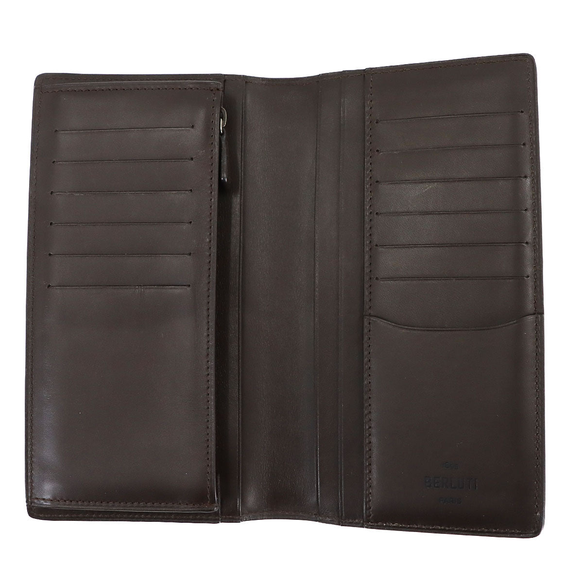 Calligraphy Long Wallet Venetian Leather Brown