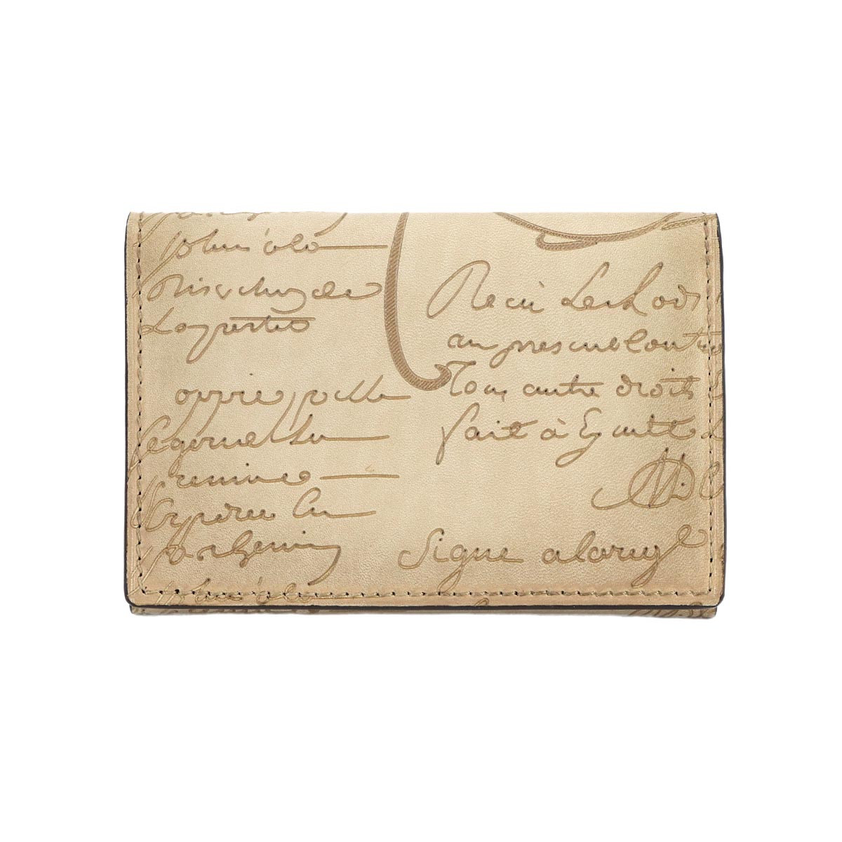 Calligraphy IMBUIA Card Case Holders Venezia Leather Beige
