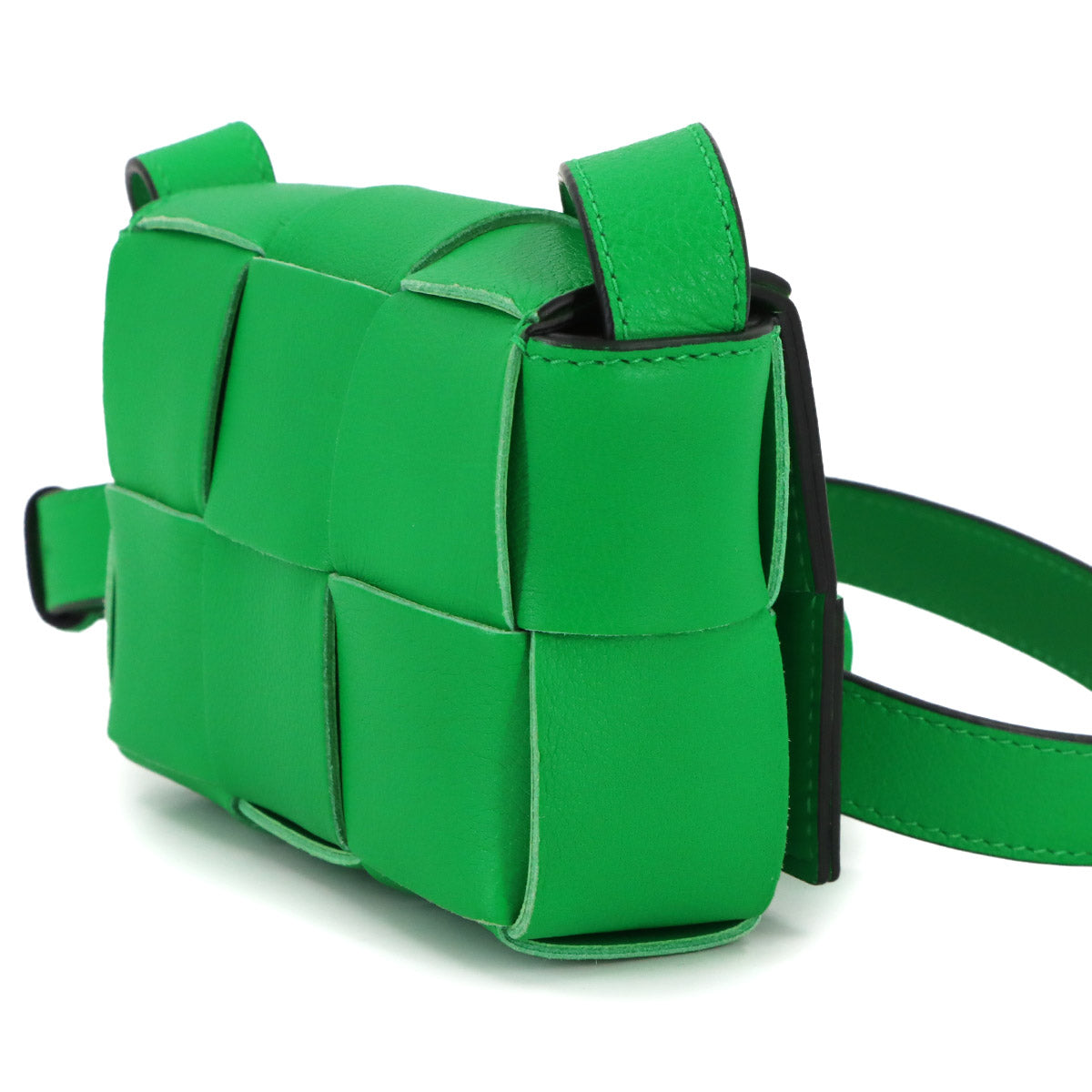 Intrecciato Candy Cassette Shoulder Bag Leather Green