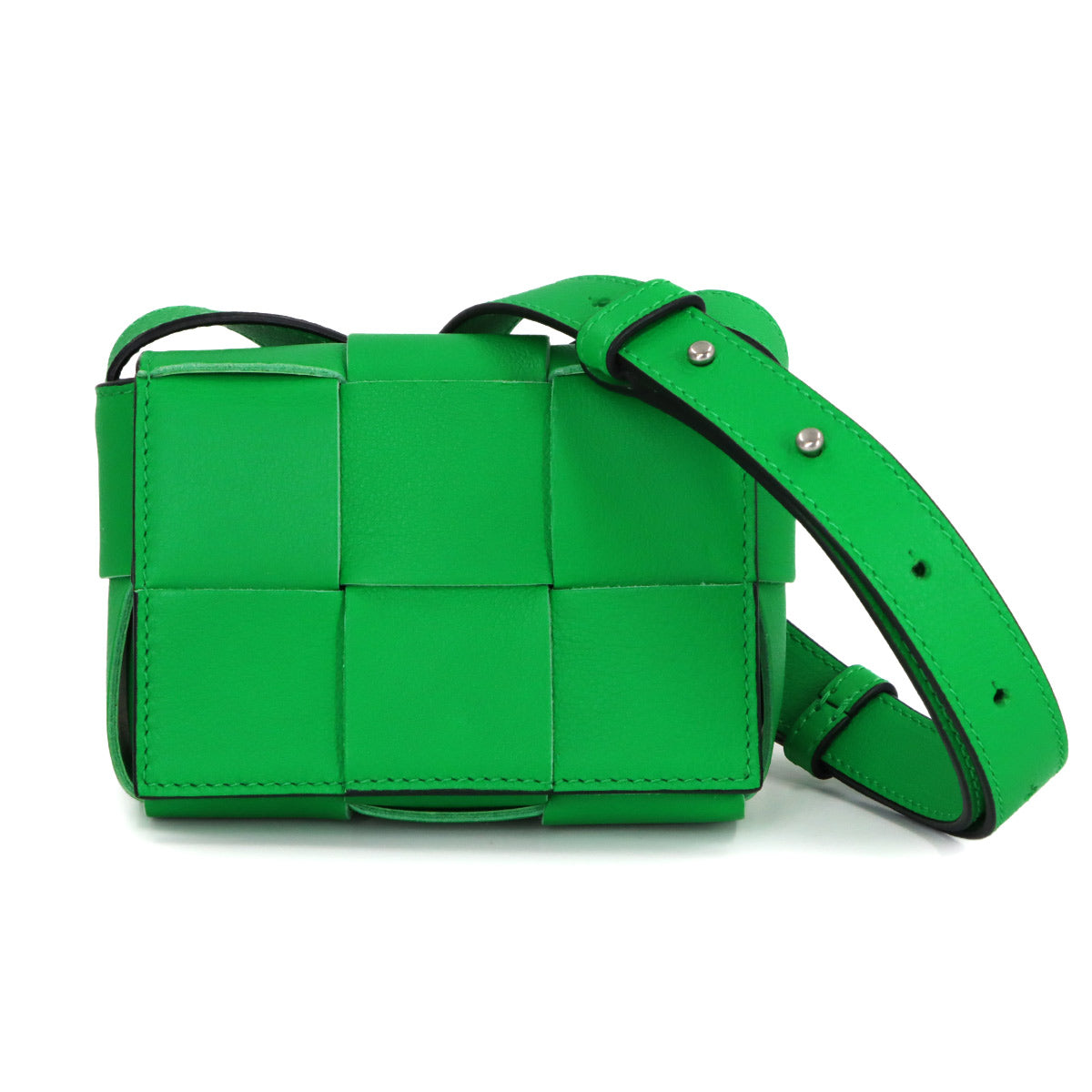 Intrecciato Candy Cassette Shoulder Bag Leather Green