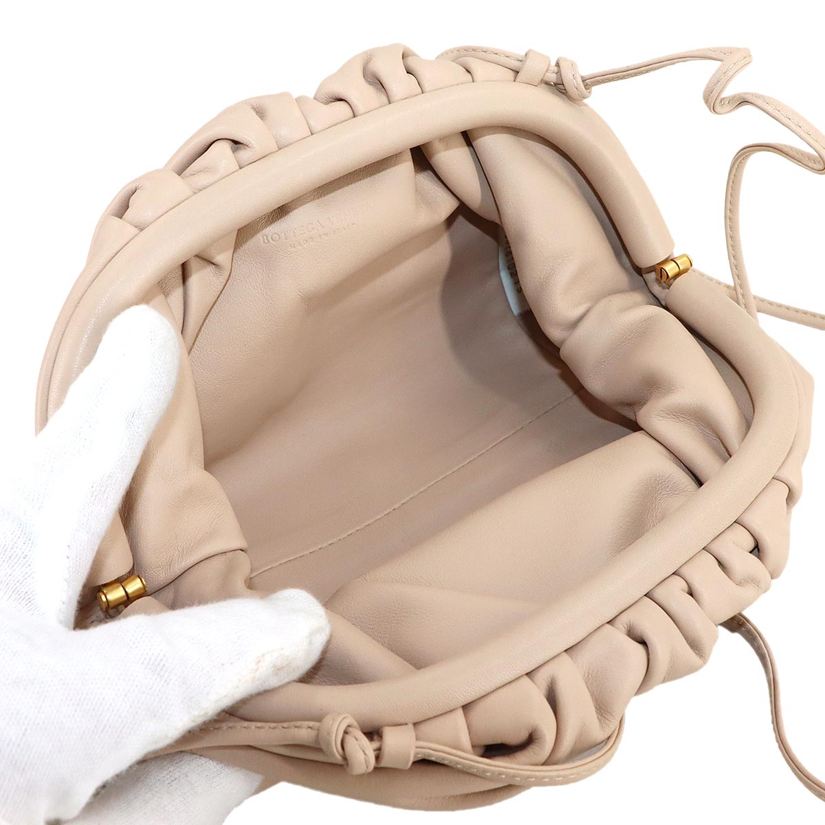 Mini The Pouch Shoulder Bag Leather Beige 585852 Purse