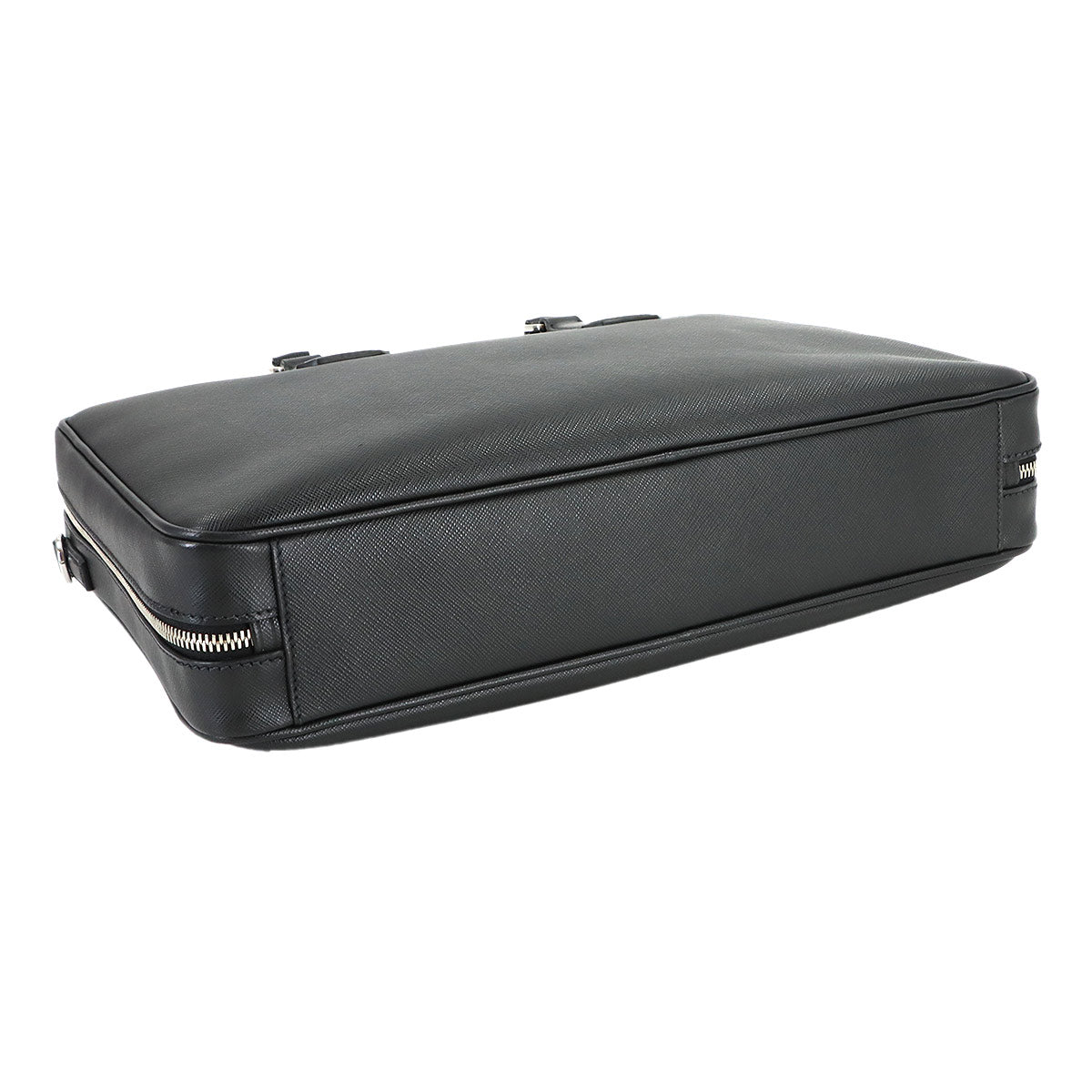 Briefcase Shoulder Bag Saffiano Leather Black 2VE011