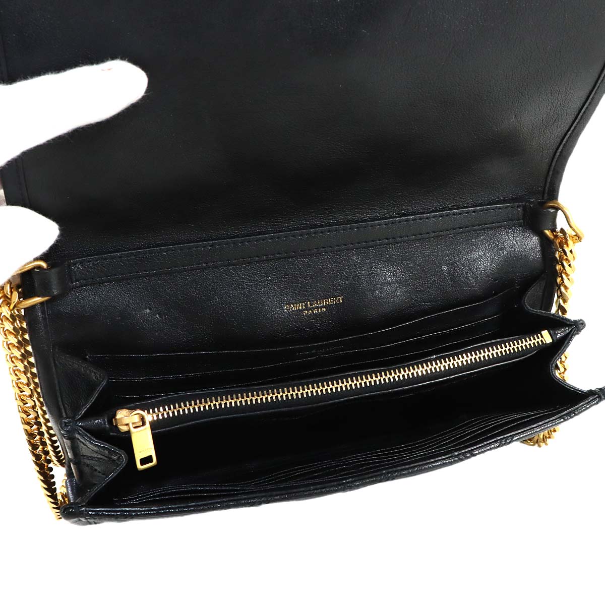 Becky Chain Wallet Leather Black 585031 Purse