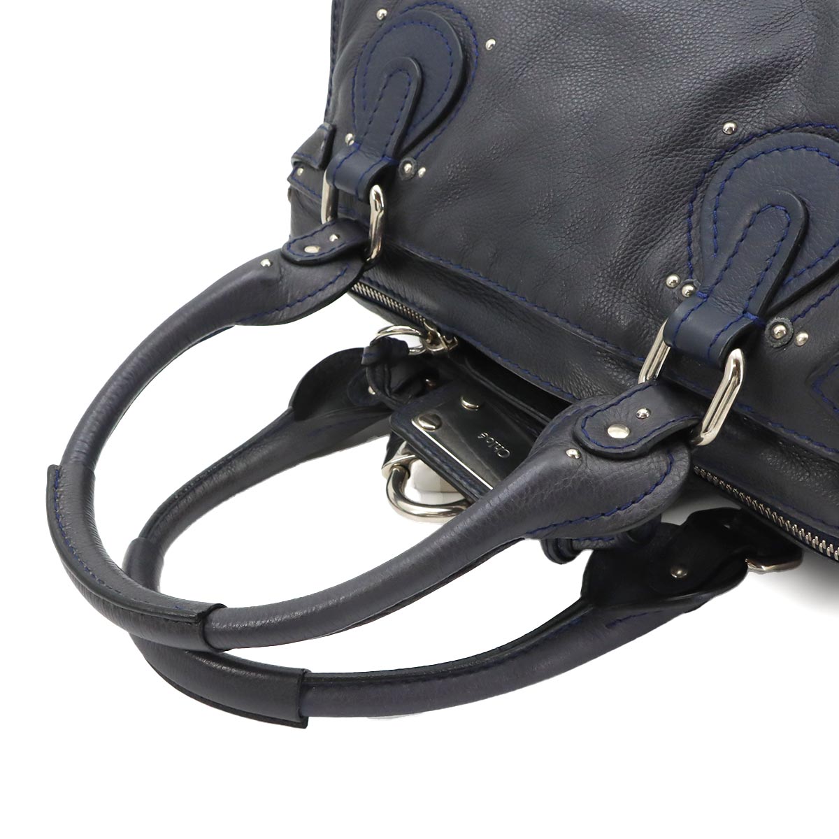Paddington Hand Bag Leather Navy Purse