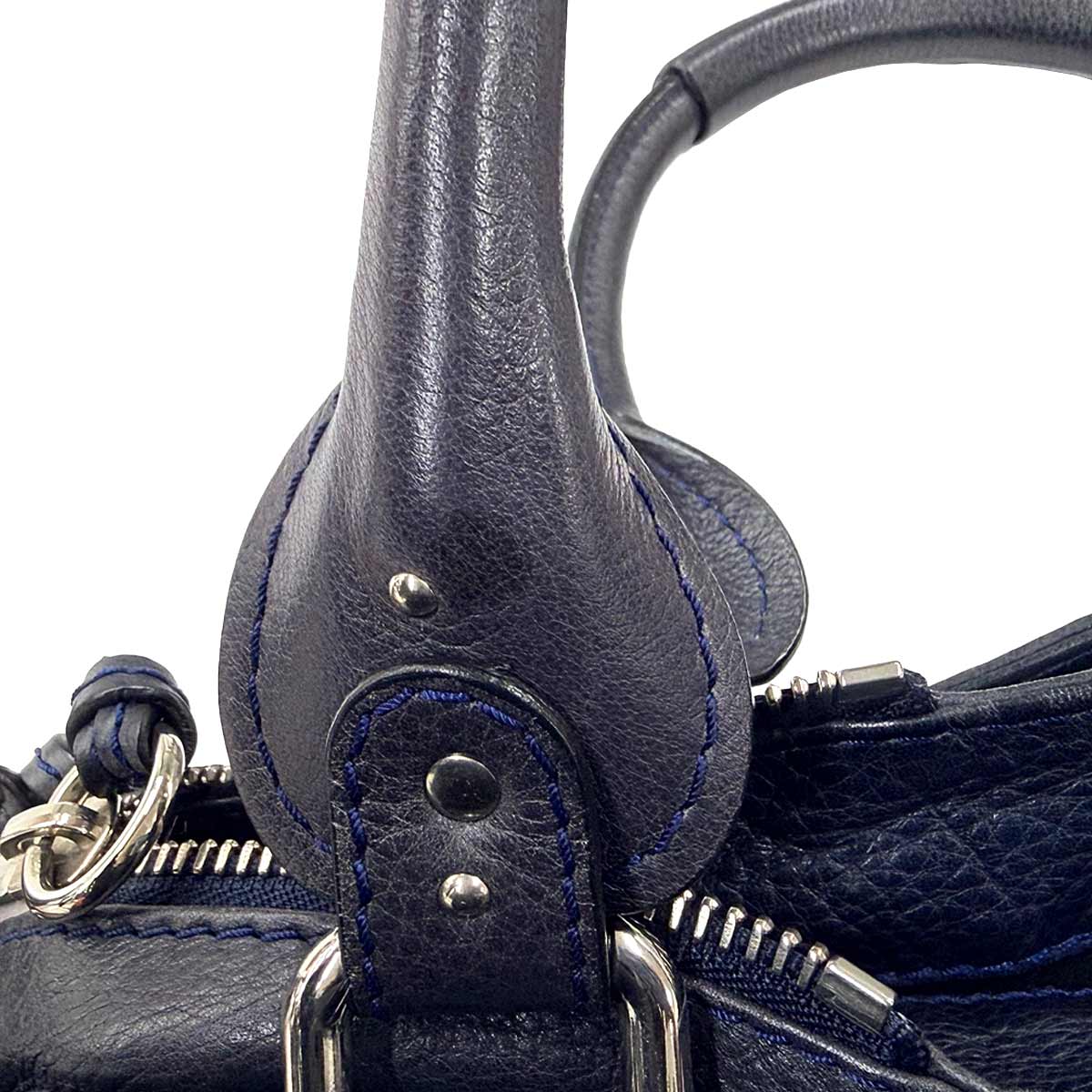 Paddington Hand Bag Leather Navy Purse