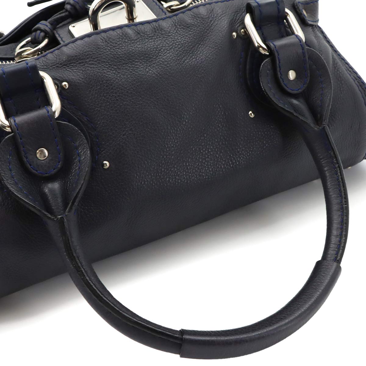 Paddington Hand Bag Leather Navy Purse