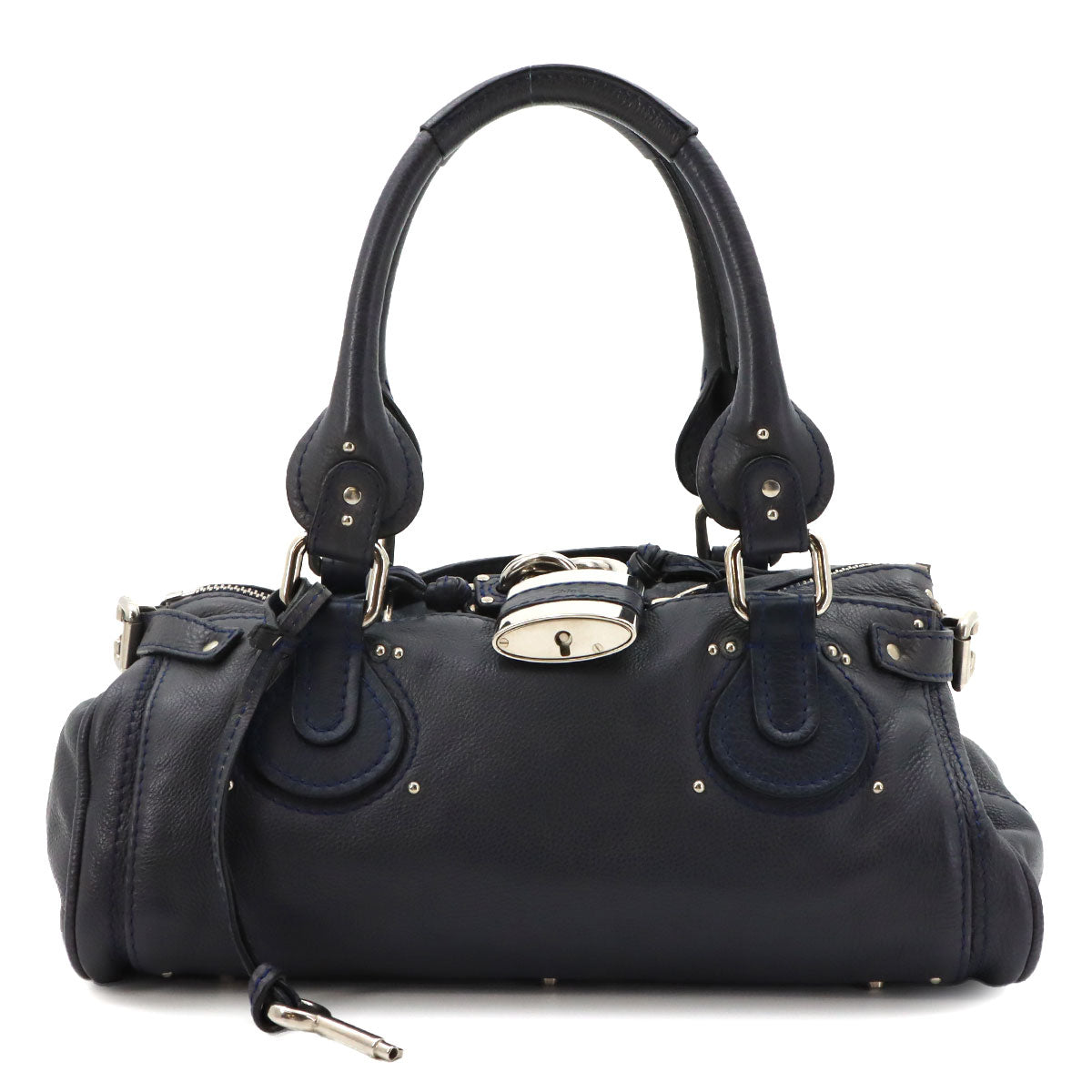 Paddington Hand Bag Leather Navy Purse