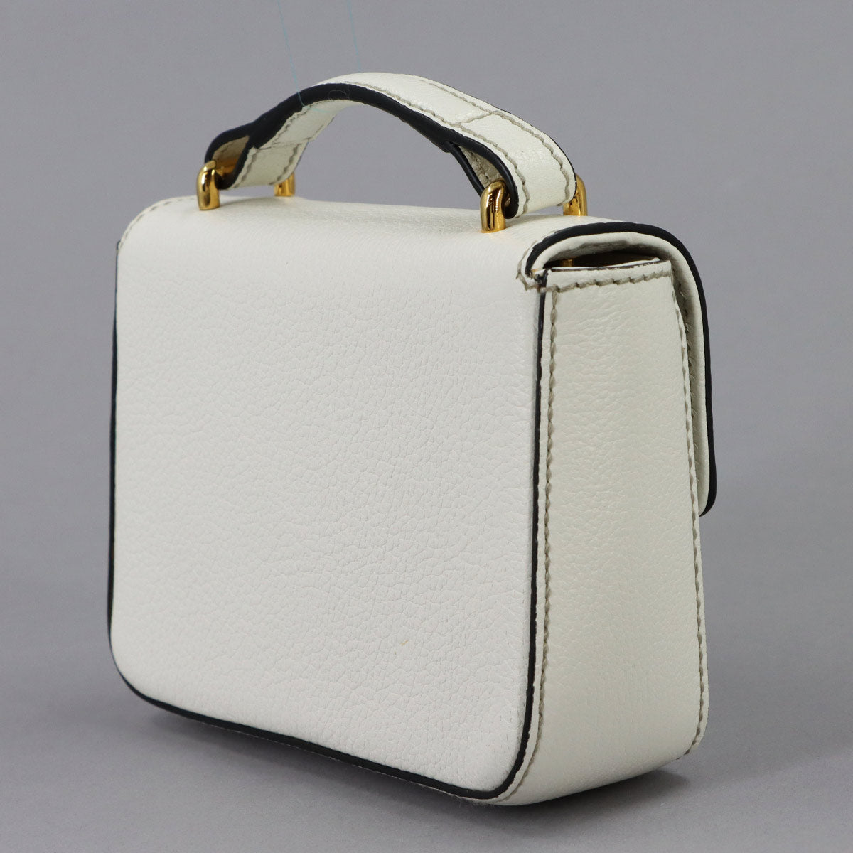 Rosalia Mini Top Handle Hand Shoulder Bag Leather White
